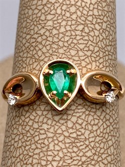 *Кольцо р.16,5 Изумруд цв Красное арт. 13510-101-628 (вес 1,95 г) - фото 329212