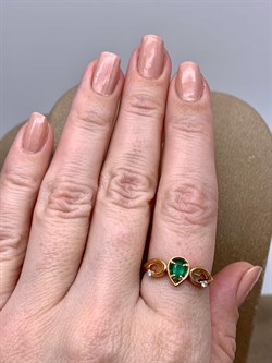 *Кольцо р.16,5 Изумруд цв Красное арт. 13510-101-628 (вес 1,95 г) - фото 329213