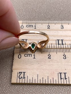 *Кольцо р.16,5 Изумруд цв Красное арт. 13510-101-628 (вес 1,95 г) - фото 329214