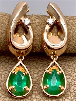 *Серьги Изумруд цв Красное арт. 23510-101-772 (вес 3,79 г) - фото 329220 *Серьги Изумруд цв Красное арт. 23510-101-772 (вес 3,79 г) - фото 329220