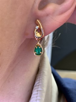 *Серьги Изумруд цв Красное арт. 23510-101-772 (вес 3,79 г) - фото 329221 *Серьги Изумруд цв Красное арт. 23510-101-772 (вес 3,79 г) - фото 329221