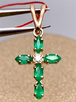 *Подвеска Изумруд цв Красное арт. 3016-101-633 (вес 0,99 г) - фото 329225