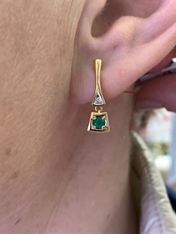 *Серьги Изумруд цв Красное арт. 23541-101-542 (вес 3,09 г) - фото 329240