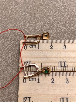 *Серьги Изумруд цв Красное арт. 23541-101-542 (вес 3,09 г) - фото 329242