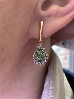 *Серьги Изумруд цв Красное арт. 23481-101-815 (вес 3,94 г) - фото 329244