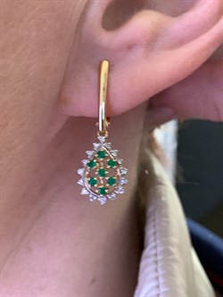 *Серьги Изумруд цв Красное арт. 23481-101-815 (вес 3,94 г) - фото 329245