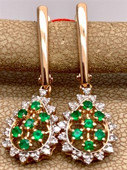 *Серьги Изумруд цв Красное арт. 23481-101-815 (вес 3,94 г) - фото 329248