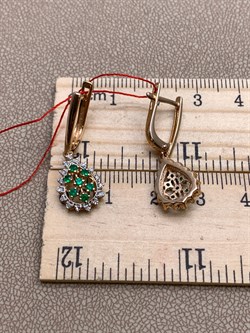 *Серьги Изумруд цв Красное арт. 23481-101-815 (вес 3,94 г) - фото 329250