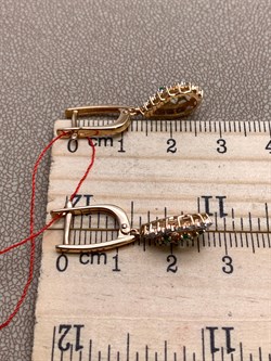 *Серьги Изумруд цв Красное арт. 23481-101-815 (вес 3,94 г) - фото 329251