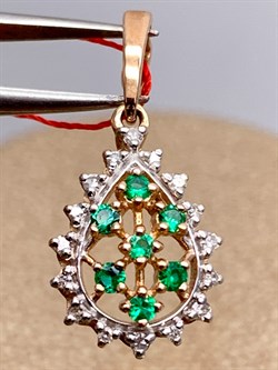 *Подвеска Изумруд цв Красное арт. 33481-101-981 (вес 1,27 г) - фото 329253