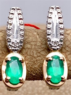 *Серьги Изумруд цв Белое, цв Красное арт. 23545-201-949 (вес 2,72 г) - фото 329266 *Серьги Изумруд цв Белое, цв Красное арт. 23545-201-949 (вес 2,72 г) - фото 329266