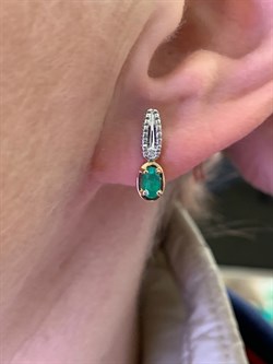 *Серьги Изумруд цв Белое, цв Красное арт. 23545-201-949 (вес 2,72 г) - фото 329267 *Серьги Изумруд цв Белое, цв Красное арт. 23545-201-949 (вес 2,72 г) - фото 329267