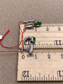 *Серьги Изумруд цв Белое, цв Красное арт. 23545-201-949 (вес 2,72 г) - фото 329269 *Серьги Изумруд цв Белое, цв Красное арт. 23545-201-949 (вес 2,72 г) - фото 329269