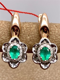 *Серьги Изумруд цв Красное арт. 21979-101-833, (вес 3,48 г) - фото 329280