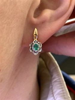 *Серьги Изумруд цв Красное арт. 21979-101-833, (вес 3,48 г) - фото 329281