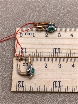 *Серьги Изумруд цв Красное арт. 21979-101-833, (вес 3,48 г) - фото 329283