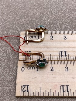 *Серьги Изумруд цв Красное арт. 21979-101-833, (вес 3,48 г) - фото 329284