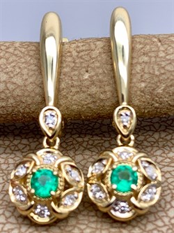 *Серьги Изумруд цв Лимонное арт. 24430-301-648 (вес 3,87 г) - фото 329287 *Серьги Изумруд цв Лимонное арт. 24430-301-648 (вес 3,87 г) - фото 329287