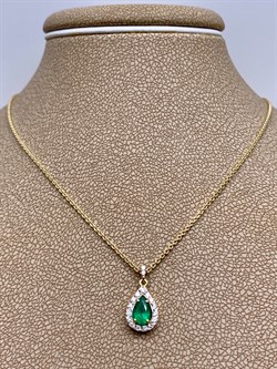 *Колье р.45 Изумруд цв Лимонное арт. 64586-301-366 (вес 2,46 г) - фото 329294 *Колье р.45 Изумруд цв Лимонное арт. 64586-301-366 (вес 2,46 г) - фото 329294