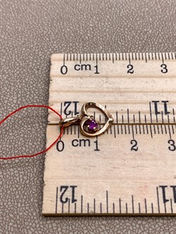 *Подвеска Сердце Рубин цв Красное арт. 34083-103-789 (вес 0,7 г) - фото 329402