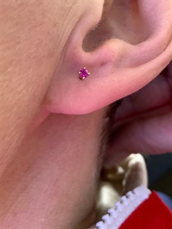 *Пусеты Рубин цв Красное арт. 2307-103-110 (вес 0,87 г) - фото 329404