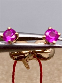 *Пусеты Рубин цв Красное арт. 2307-103-110 (вес 0,87 г) - фото 329407