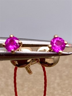 *Пусеты Рубин цв Красное арт. 2307-103-110 (вес 0,87 г) - фото 329408