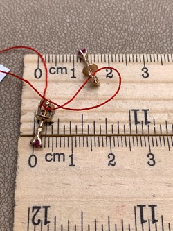 *Пусеты Рубин цв Красное арт. 2307-103-110 (вес 0,87 г) - фото 329409