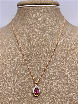 *Колье р.45 Рубин цв Красное арт. 63953-103-457 вес 2,55 г - фото 329413