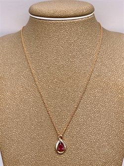 *Колье р.45 Рубин цв Красное арт. 63953-103-457 вес 2,55 г - фото 329414