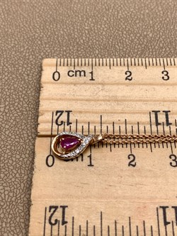 *Колье р.45 Рубин цв Красное арт. 63953-103-457 вес 2,55 г - фото 329416