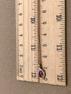 *Колье р.45 Рубин цв Красное арт. 63953-103-457 вес 2,55 г - фото 329418