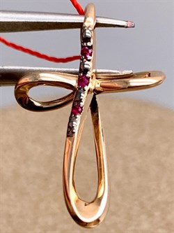 *Подвеска Рубин цв Красное арт. 34092-103-102 вес 0,69 г - фото 329422