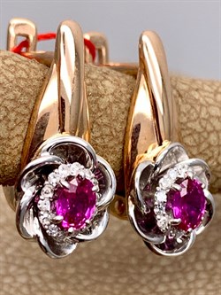 *Серьги Рубин цв Красное арт. 22464-103-468 (вес 4,45 г) - фото 329442 *Серьги Рубин цв Красное арт. 22464-103-468 (вес 4,45 г) - фото 329442