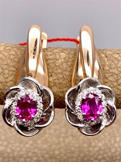 *Серьги Рубин цв Красное арт. 22464-103-468 (вес 4,45 г) - фото 329444 *Серьги Рубин цв Красное арт. 22464-103-468 (вес 4,45 г) - фото 329444