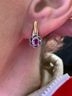 *Серьги Рубин цв Красное арт. 22464-103-468 (вес 4,45 г) - фото 329445 *Серьги Рубин цв Красное арт. 22464-103-468 (вес 4,45 г) - фото 329445