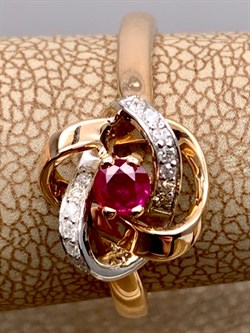 *Кольцо р.17 Рубин цв Красное арт. 13458-103-765 (вес 2,37 г) - фото 329451