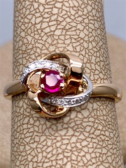 *Кольцо р.17 Рубин цв Красное арт. 13458-103-765 (вес 2,37 г) - фото 329454