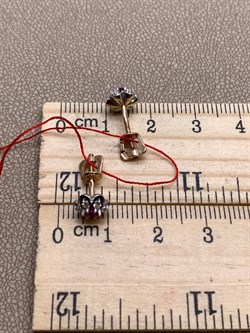 *Пусеты Рубин цв Красное арт. 22085-103-296 (вес 1,96 г) - фото 329476