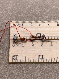 *Пусеты Рубин цв Красное арт. 22085-103-296 (вес 1,96 г) - фото 329477