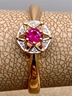 *Кольцо р.18 Рубин цв Красное арт. 13538-103-097 вес 1,96 г - фото 329481