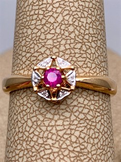 *Кольцо р.18 Рубин цв Красное арт. 13538-103-097 вес 1,96 г - фото 329484