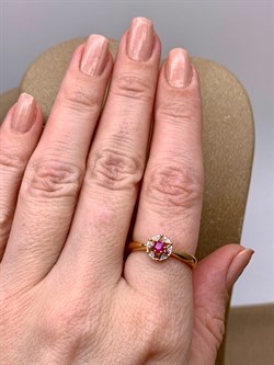 *Кольцо р.18 Рубин цв Красное арт. 13538-103-097 вес 1,96 г - фото 329485