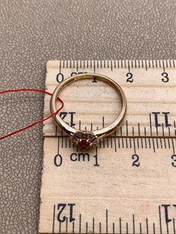 *Кольцо р.18 Рубин цв Красное арт. 13538-103-097 вес 1,96 г - фото 329487