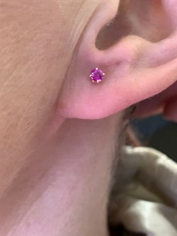 *Пусеты Рубин цв Красное арт. 24352-103-756 (вес 0,94 г) - фото 329522