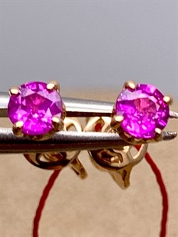 *Пусеты Рубин цв Красное арт. 24352-103-756 (вес 0,94 г) - фото 329525