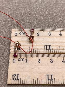 *Пусеты Рубин цв Красное арт. 24352-103-756 (вес 0,94 г) - фото 329526