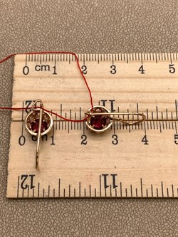 *Серьги Петли Родолит цв Красное арт. 24158-119-742 (вес 2,25 г) - фото 329544