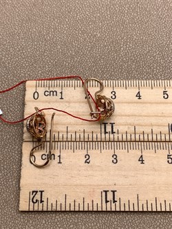 *Серьги Петли Родолит цв Красное арт. 24158-119-742 (вес 2,25 г) - фото 329545