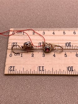 *Серьги Петли Родолит цв Красное арт. 24158-119-742 (вес 2,25 г) - фото 329546